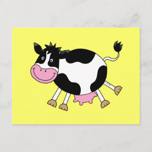 Cartão Postal Design de Postais com Vaca de Desenho Animado Dive