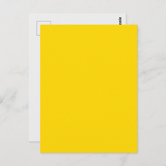 Cartão Postal Design de Postais Personalizados Amarelo Vibrante (Frente/Verso)