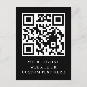 Cartão Postal Design de Postcard Personalizado com QR em Minimal