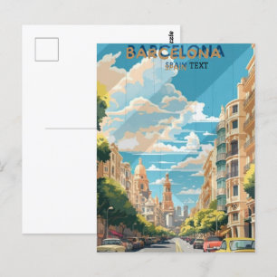 Cartão Postal Design de Poster de Viagem Barcelona Espanha
