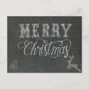 Cartão Postal Design de quadro-negro de Natal Alegre