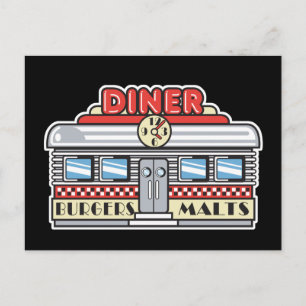 Cartão Postal design de retro-diner
