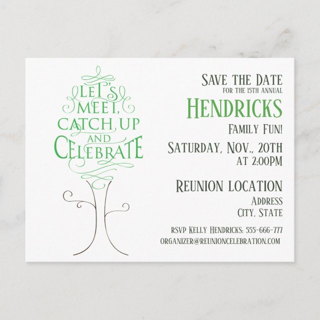 Cartão Postal Design de reunião de família (Frente)