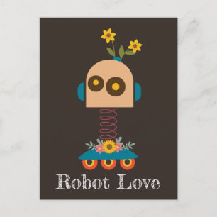 Cartão Postal Design de robots bonitos para crianças