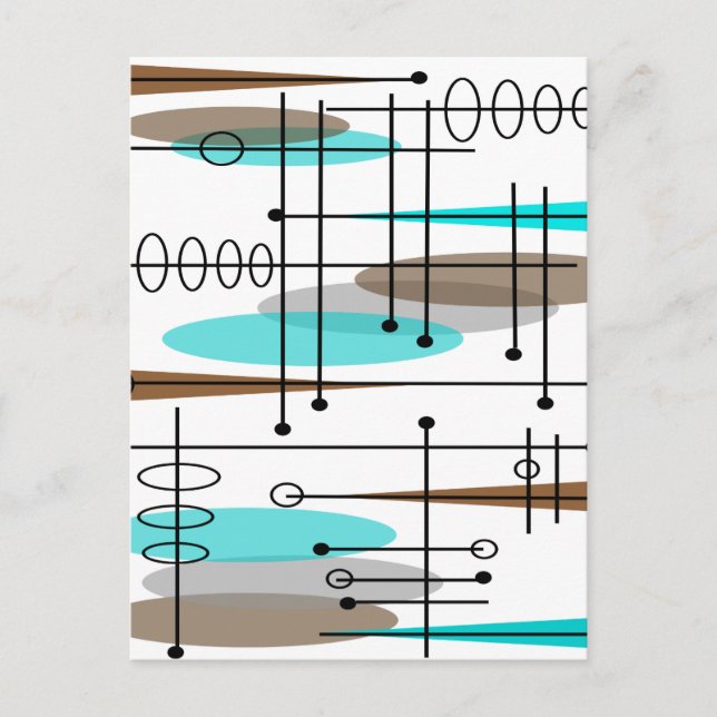 Cartão Postal Design de século 13 inspirado na era atômica (Frente)