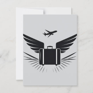 Cartão Postal Design de silhueta preta de uma mala viagem