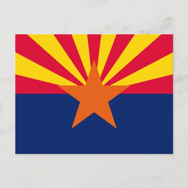 Cartão Postal Design de Sinalizador do Estado da arizona (Frente)