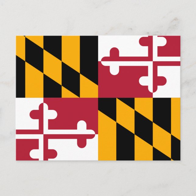 Cartão Postal Design de Sinalizador do Estado de Maryland (Frente)