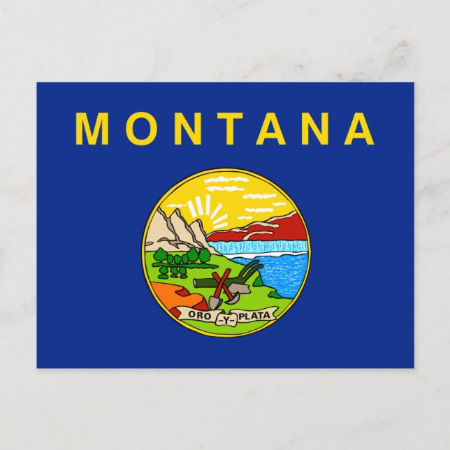 Cartão Postal Design de Sinalizador do Estado de Montana (Frente)