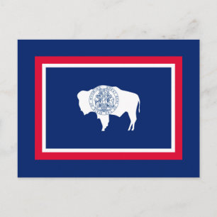 Cartão Postal Design de Sinalizador do Estado de Wyoming