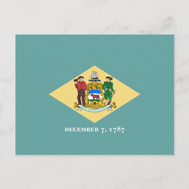 Cartão Postal Design de Sinalizador do Estado Delaware (Frente)