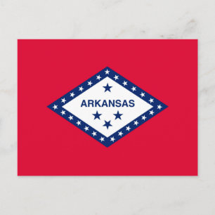 Cartão Postal Design de Sinalizador do Estado do Arkansas