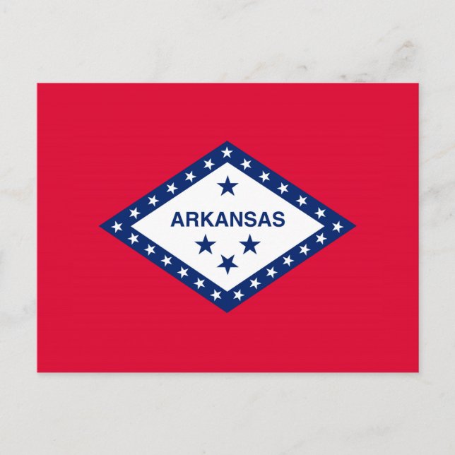 Cartão Postal Design de Sinalizador do Estado do Arkansas (Frente)