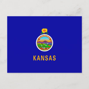 Cartão Postal Design de Sinalizador do Estado do Kansas
