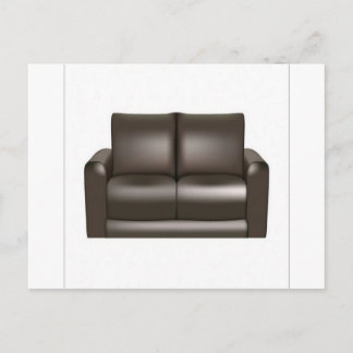 Cartão Postal Design de sofá de couro castanho