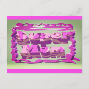 Cartão Postal design de Super Mãe para o Dia das Mães e aniversá