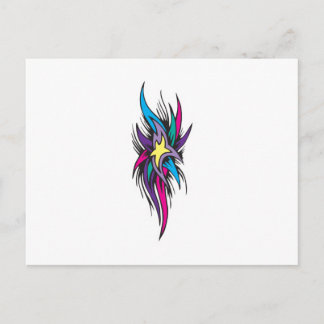 Cartão Postal Design de Tatuagem de Pontas Estrelas