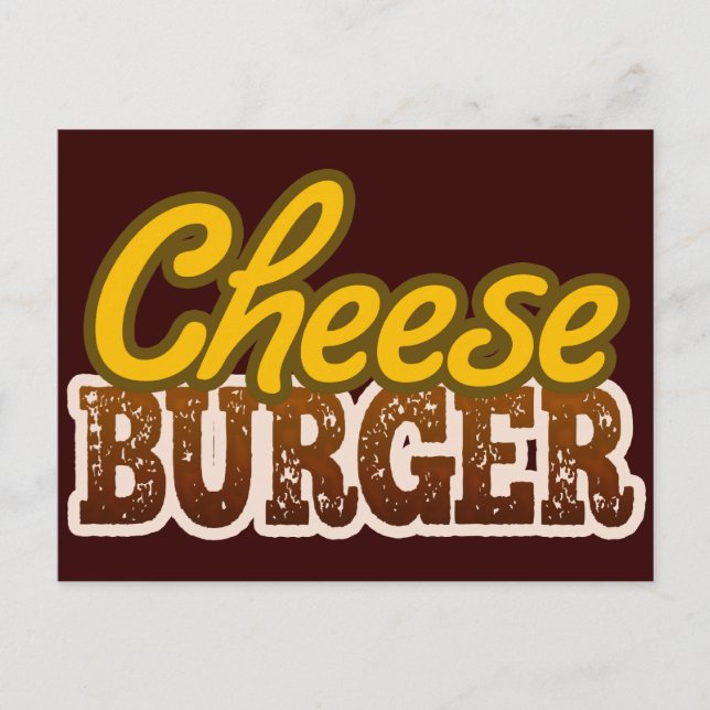 Cartão Postal Design de texto Cheeseburger (Frente)