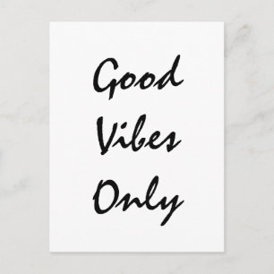 Cartão Postal design de texto "Good Vibes Only"