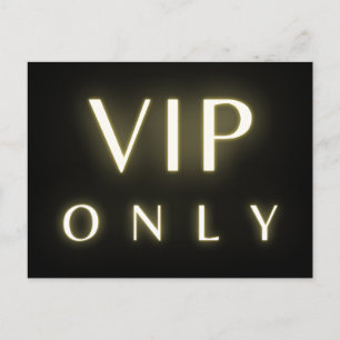 Cartão Postal design de texto luxe neon apenas para Vip
