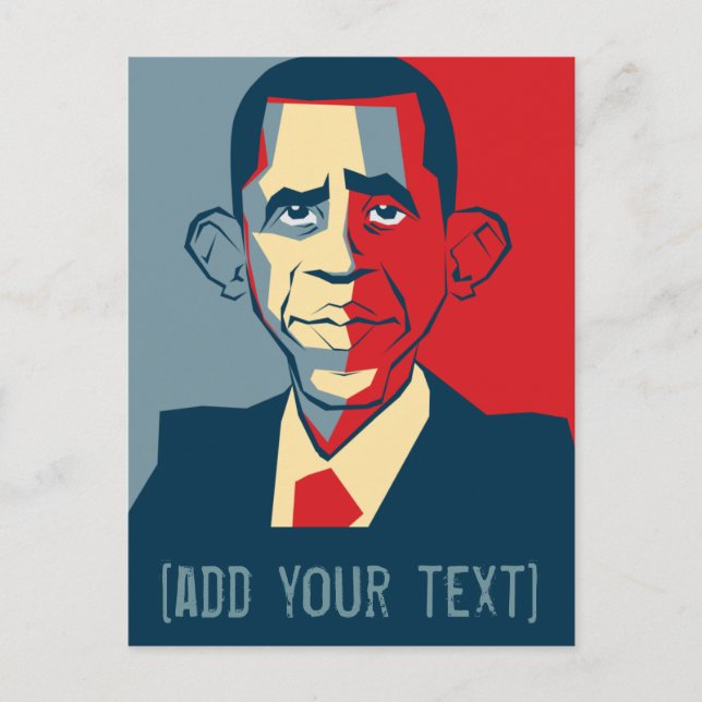 Cartão Postal Design de texto personalizado Obama (Frente)