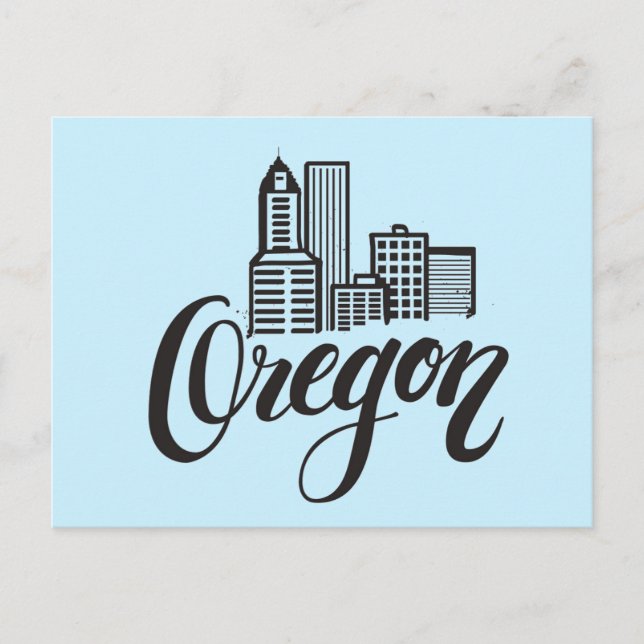 Cartão Postal Design de Tipografia de Oregon (Frente)