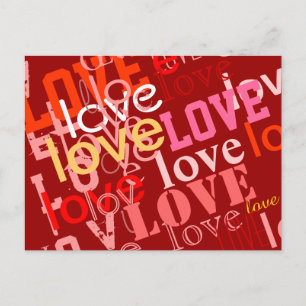 Cartão Postal design de tipografia do amor