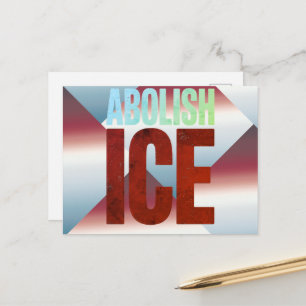 Cartão Postal Design de Tipografia Minimalista Abolir ICE Protes