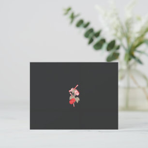 Cartão Postal design de uma flor vermelha sobre fundo branco