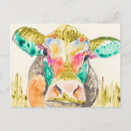 Cartão Postal Design de Vaca Colorida