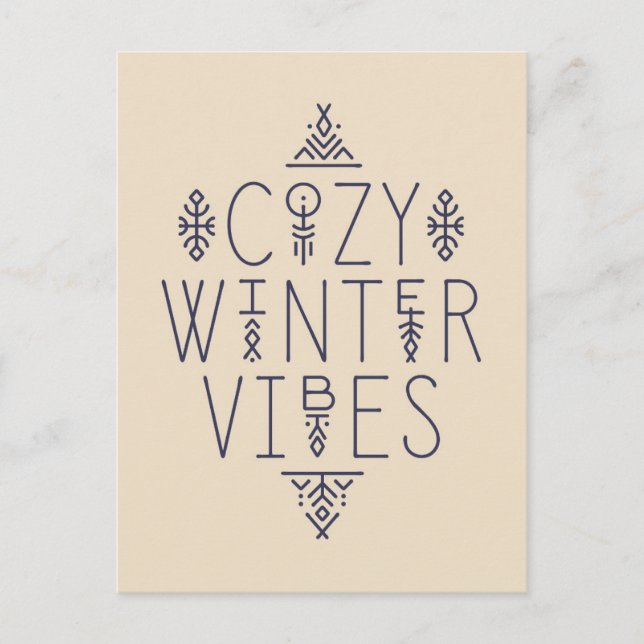 Cartão Postal Design de Vibes de Inverno Aconchegantes (Frente)