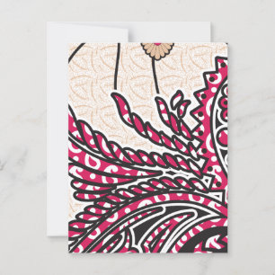 Cartão Postal Design decorativa com vermelho vívido e alfinete