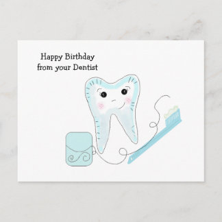 Cartão Postal Design dental do dente e da escova de dentes