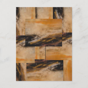 Cartão Postal Design do Abstrato Amarelo Castanho