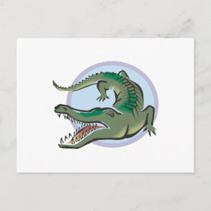 Cartão Postal Design do Círculo Crocodilo/Alligador