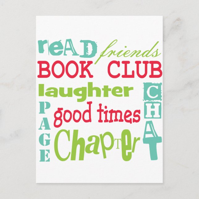 Cartão Postal Design do Clube de Livro por Artinspiração (Frente)