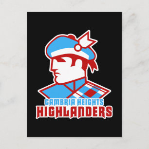 Cartão Postal Design do logotipo Cambria Heights Highlander