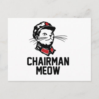 Cartão Postal Design do Presidente Meow (Mao)