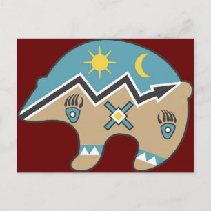 Cartão Postal Design do Urso Tribal