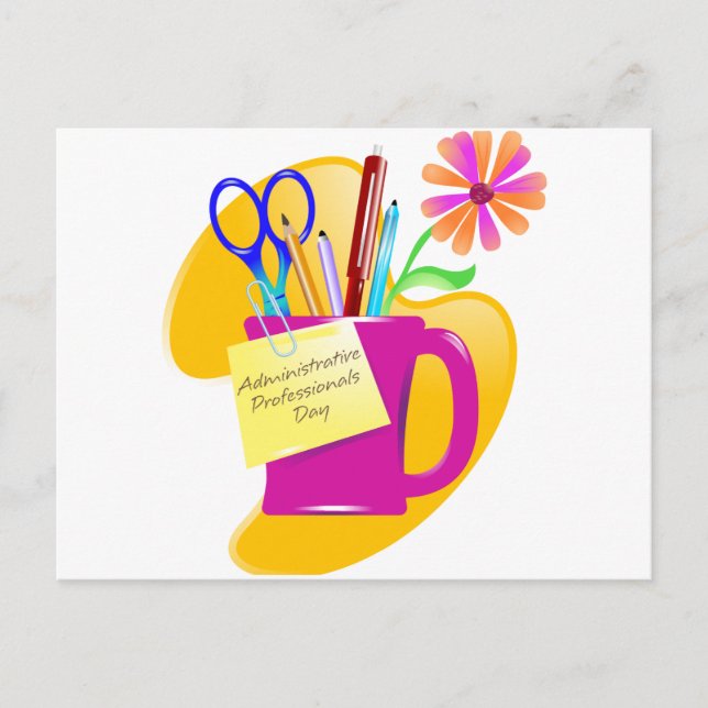 Cartão Postal Design dos profissionais administrativos (Frente)
