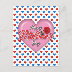 Cartão Postal Design Elegante e Carinhoso para o Dia das Mães