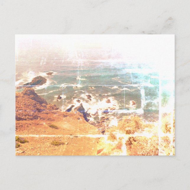 Cartão Postal design estilo vista para o oceano em postal (Frente)