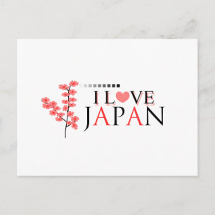 Cartão Postal design "Eu amo o Japão" para os japoneses