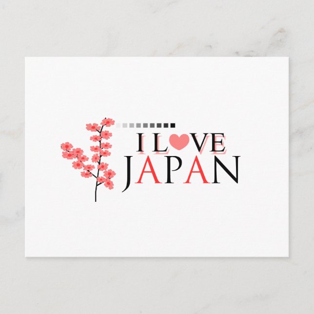 Cartão Postal design "Eu amo o Japão" para os japoneses (Frente)