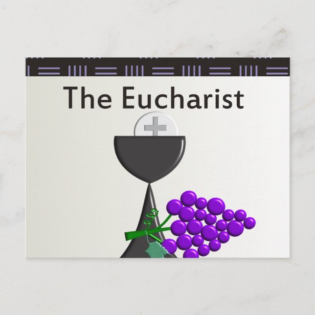 Cartão Postal Design Eucharist Chalice and Graphics (Frente)