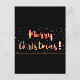 Cartão Postal Design Festivo de Natal Preto e Dourado
