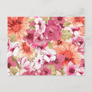 Cartão Postal Design Floral abstrato Elegante