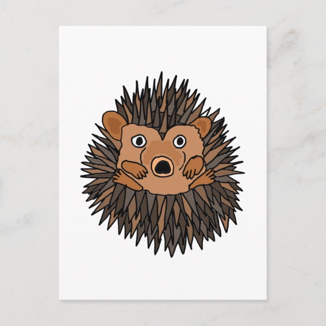 Cartão Postal Design Funky da arte do ouriço (Frente)