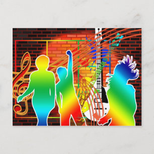 Cartão Postal Design Funky Legal Music Dance