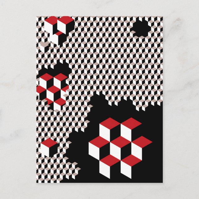 Cartão Postal Design geométrico de abstrato de hexágono (Frente)